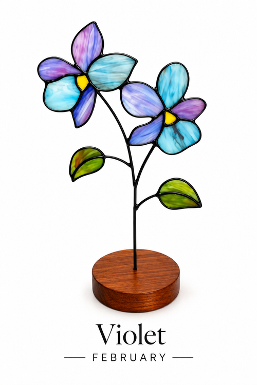 Handmade Glass Birth Month Flower